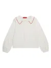 Max & Co Camicia A Collo Ampio Con Ruches In White