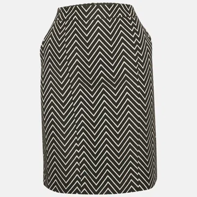 Max & Co Black/white Chevron Patterned Knit Short Skirt