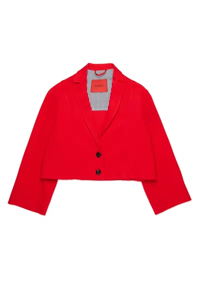 Max & Co Kids' Blazer Jacket With Logo In Red