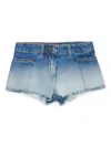 Max & Co Bleached Denim Shorts In Blue