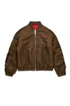 Max & Co Bomber Jacket With Printed Logo In Brown
