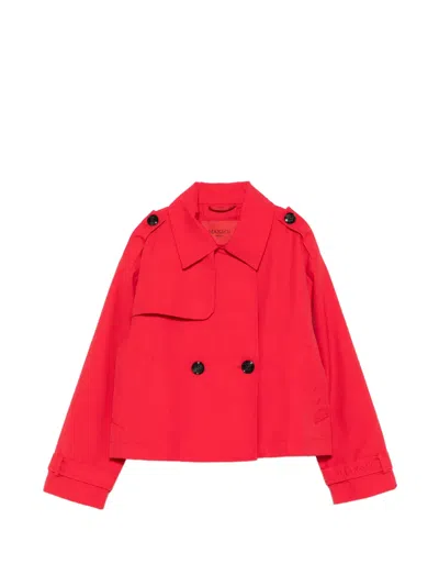 Max & Co Kids' Boxy-fit Trench Jacket In Red