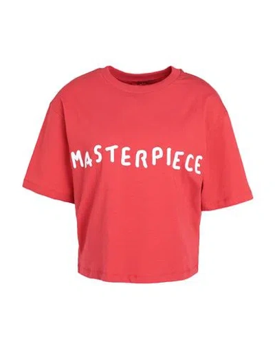 Max & Co . Boxyclaim Collaboration With Pietro Terzini Woman T-shirt Red Size L Cotton, Elastane