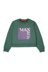 Max & Co Logo-print Cotton Sweatshirt In Green