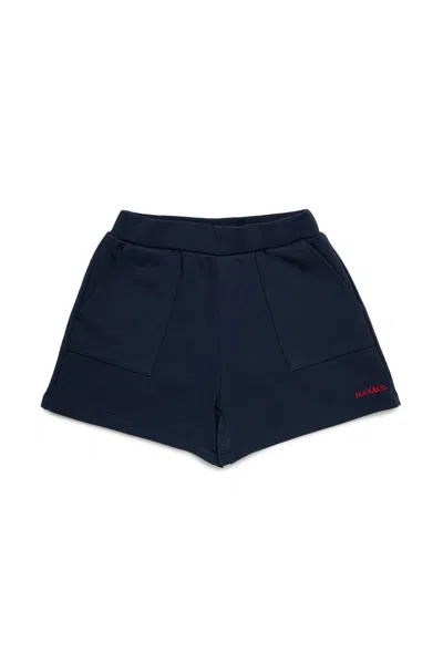 Max & Co Kids' Branded Fleece Shorts In Blue