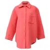 Max & Co Button-down Overshirt In Coral Wool In Pink
