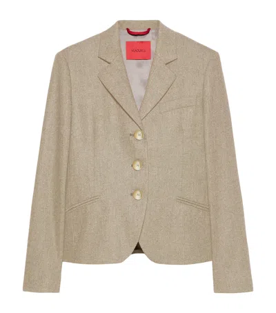 Max & Co . Button-up Cropped Jacket In Brown