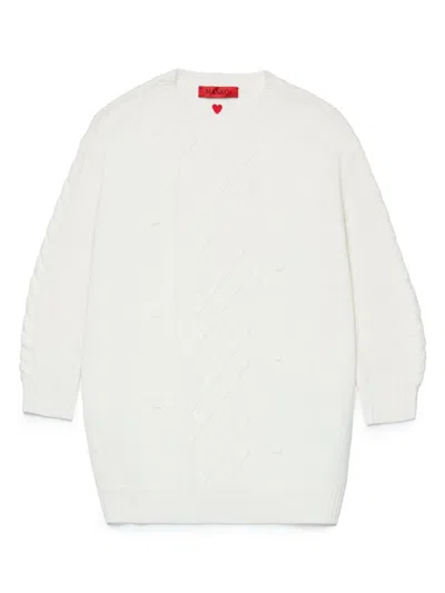 Max & Co Kids' Cable-knit Dress In White