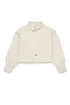 Max & Co Cropped Cotton Shirt In Neutral