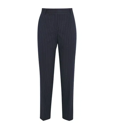 Max & Co Canvas Flared Trousers In Blue