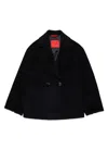 Max & Co Shaved Wool Double-breasted Caban Coat In Black