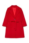 Max & Co Runaway Single-breasted Coat In Fiery Red