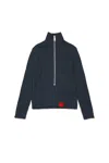 Max & Co Ribbed Zip-front Cardigan In Blue