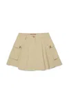 Max & Co Cargo Skirt In Drill In Beige