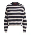 Max & Co Cashmere Stripe Sweater In Black