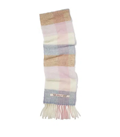 Max & Co Check Fringed Scarf In Multi