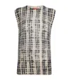 Max & Co Check Knitted Tank Top In Black