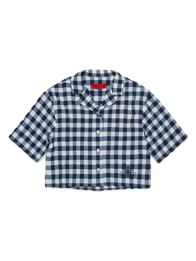 Max & Co Kids' Checkered Shirt In Blue