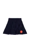 Max & Co 체크 니트 로고 패치 스커트 In Blue