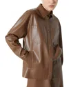Max & Co . Coated Jersey Shirt Jacket In Brown