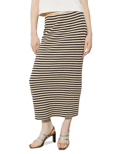 Max & Co . Cognac Striped Skirt In Midnightblue