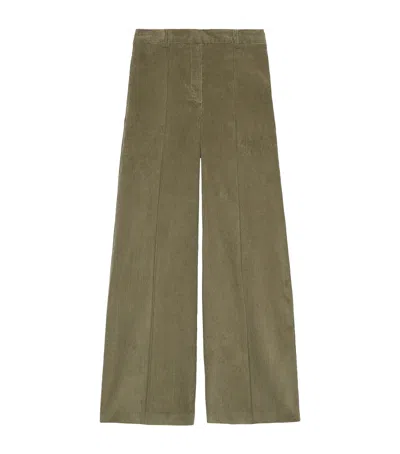 Max & Co . Corduroy Wide-leg Trousers In Green