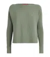 Max & Co Cotton-blend Boat-neck Sweater In Green