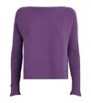 Max & Co Cotton-blend Boat-neck Sweater In Purple