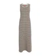 Max & Co Cotton-blend Striped Maxi Dress In Blue
