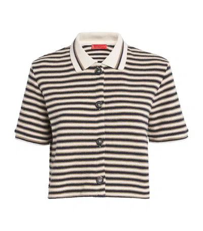 Max & Co Cotton-blend Striped Shirt In Blue