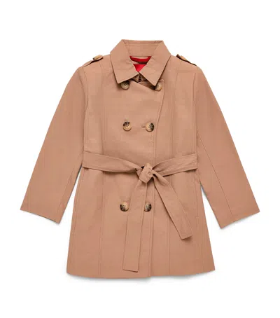 Max & Co Kids' Cotton-blend Trench Coat In Beige