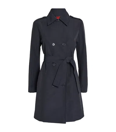 Max & Co Cotton-blend Trench Coat In Blue