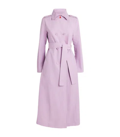 Max & Co Cotton-blend Trench Coat In Purple