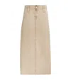 Max & Co Cotton Canvas Midi Skirt In Beige