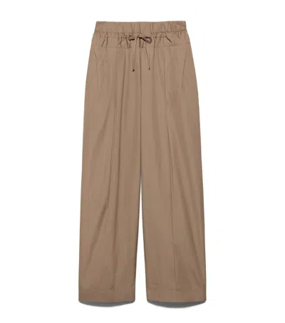 Max & Co . Cotton Drawstring Trousers In Grey
