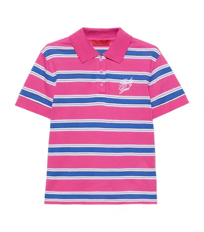 Max & Co . Cotton Embroidered Polo Shirt In Pink