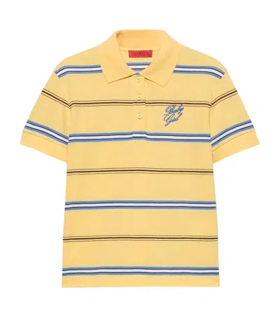 Max & Co . Cotton Embroidered Polo Shirt In Yellow