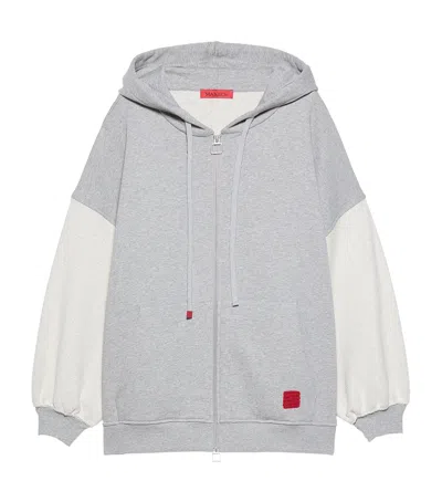 Max & Co . Cotton Hoodie In Silver