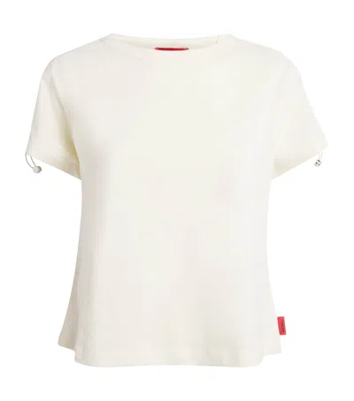 Max & Co Cotton Jersey And Canvas Top In White