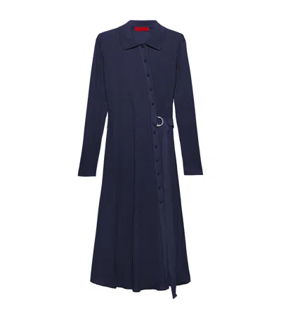 Max & Co . Cotton Midi Shirt Dress In Blue
