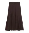 Max & Co Cotton Midi Skirt In Brown