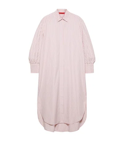 Max & Co . Cotton Pinstripe Shirt Dress In Pink