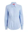 Max & Co Crepe Collared Blouse In Blue