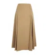 Max & Co Cotton Poplin Midi Skirt In Beige