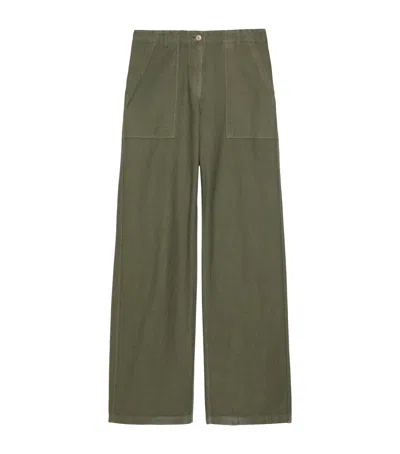 Max & Co . Cotton Relaxed Trousers In Green