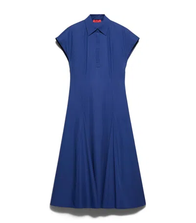 Max & Co . Cotton Shirt Midi Dress In Blue