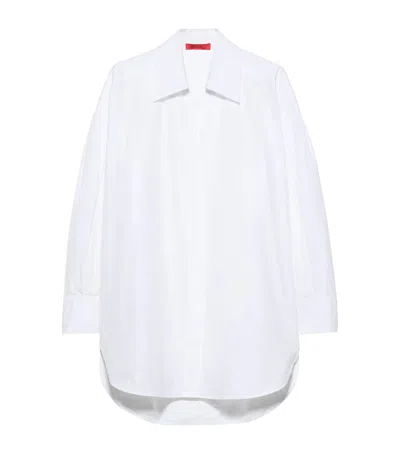 Max & Co . Cotton Spread Collar Shirt In White