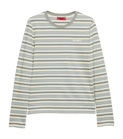 Max & Co . Cotton Stripe T-shirt In Green