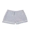 Max & Co Cotton Striped Floral Shorts In Blue