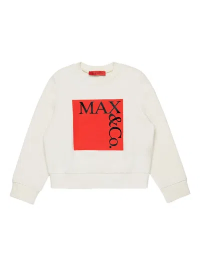 Max & Co Kids' Cotton Sweatshirt In White